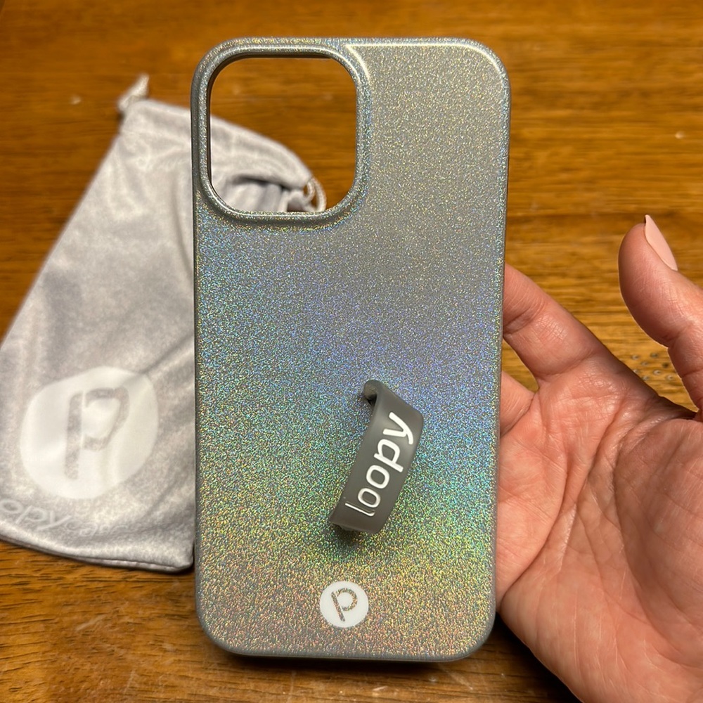 Loopy case iPhone 13 Pro Max LEFTY in Silver Sparkle